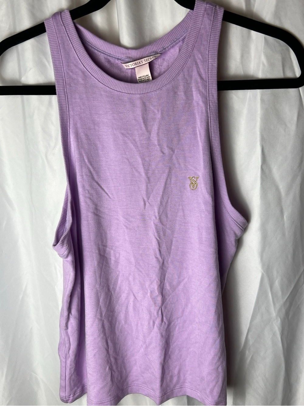 Victoria's Secret Lilac Ribbed Tank with Gold Logo